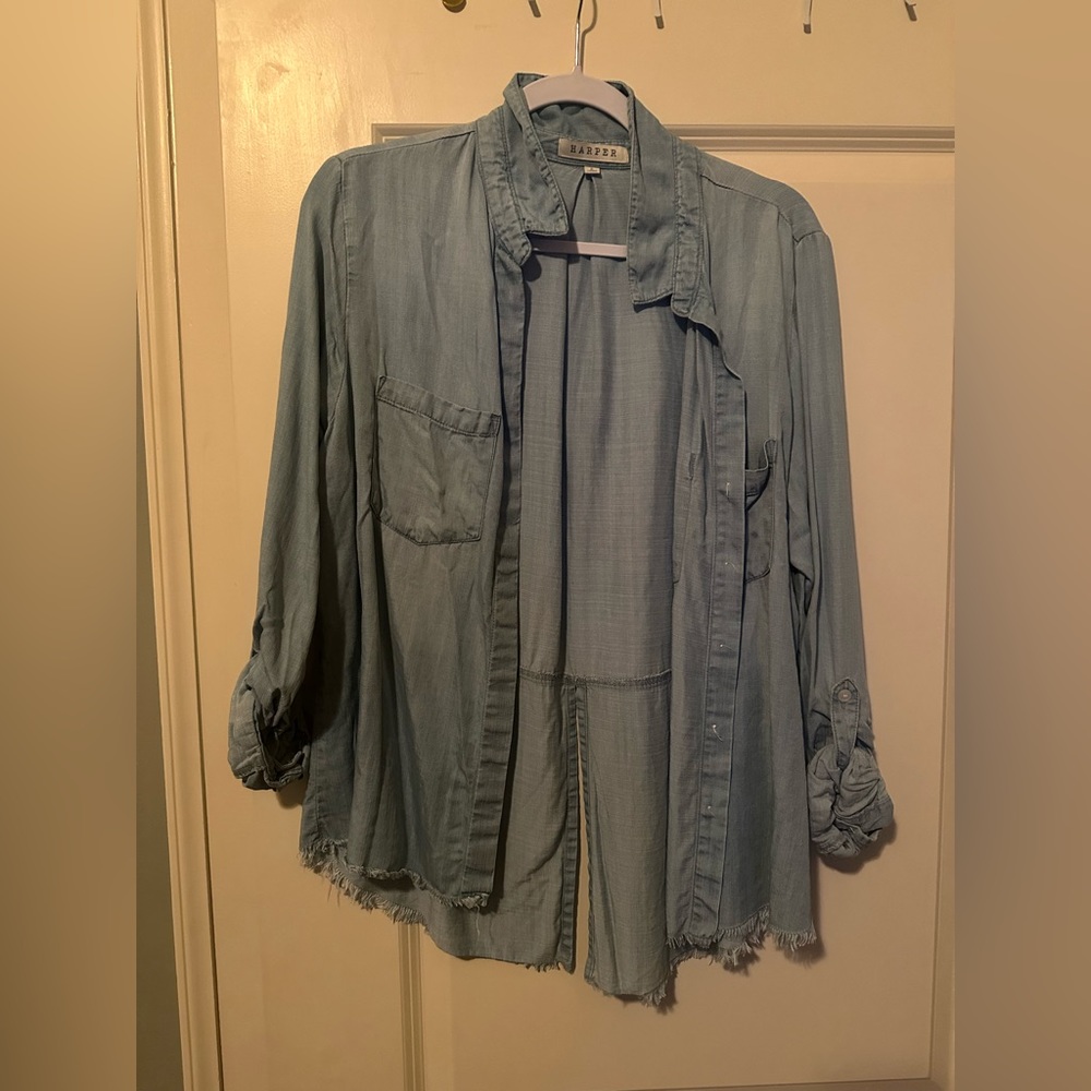 Jean button up shirt